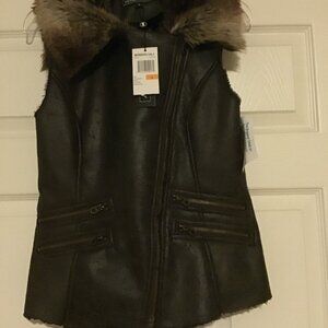 Member Only Shell Faux Fur, Size S, Colour Coffee, Full Zip NWT